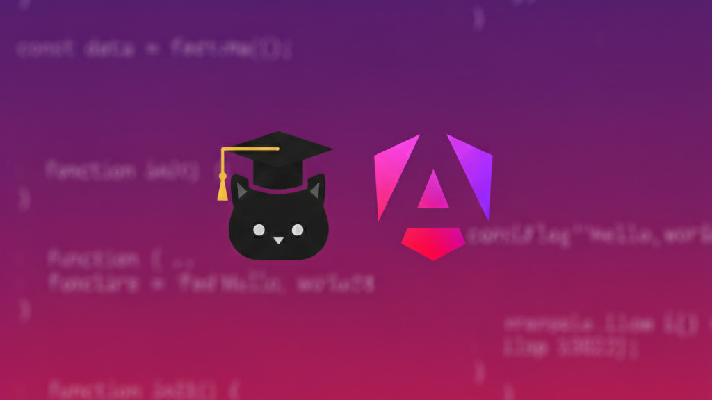 ისწავლეს ლოგო ანგულარის ლოგოს გვერდით